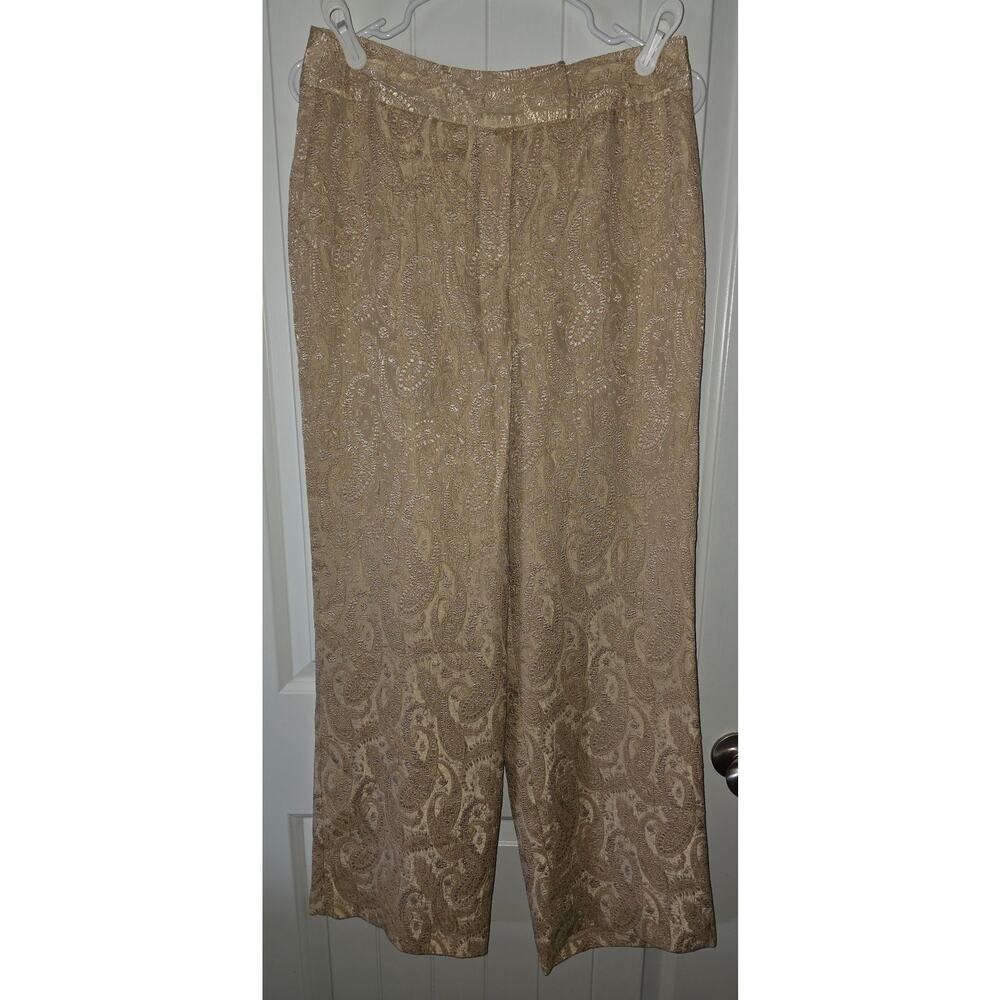 Marisa Christina GORGEOUS Brocade Wide Leg Pants NWOT Size 6